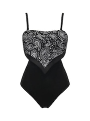 Pour Moi Black Scarf Strapless Tummy Control Swimsuit - Image 4 of 5