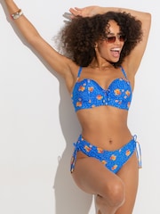 Pour Moi Blue Floral Santa Cruz Strapless Lightly Padded Underwired Top - Image 2 of 5