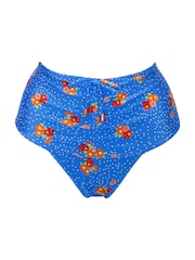Pour Moi Blue Floral Santa Cruz Super High Waist Bikini Bottom - Image 4 of 5