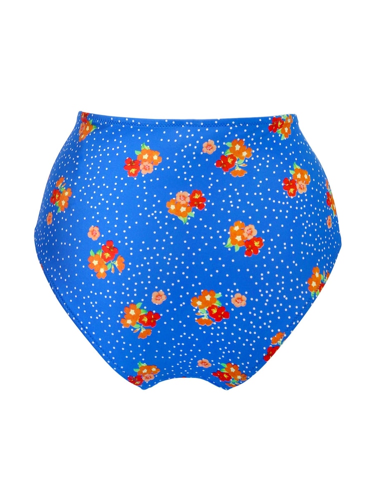 Pour Moi Blue Floral Santa Cruz Super High Waist Bikini Bottom - Image 5 of 5