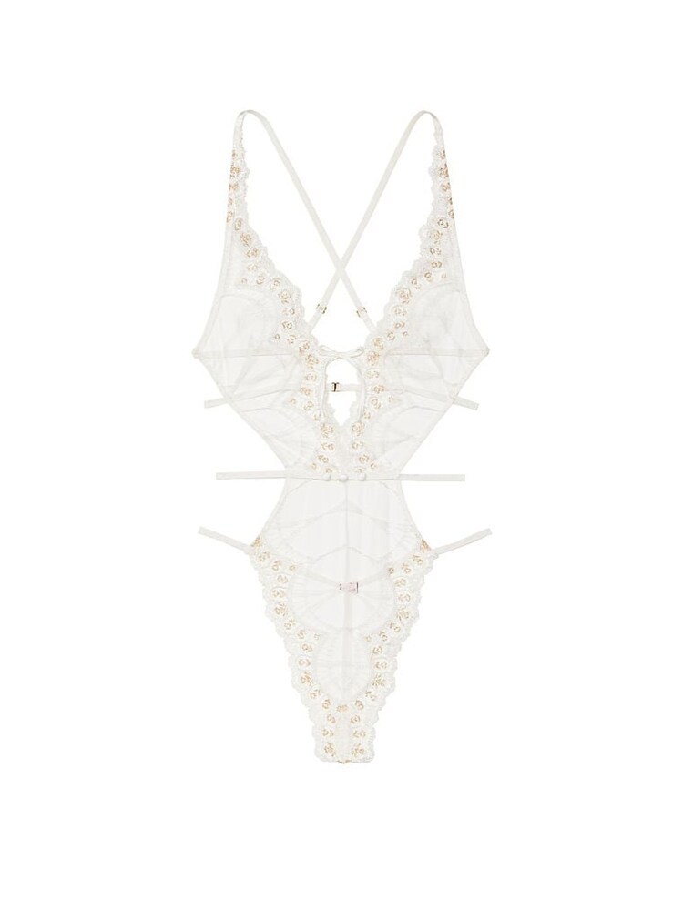 Victoria's Secret Coconut White Strappy Back Lace Body - Image 3 of 3