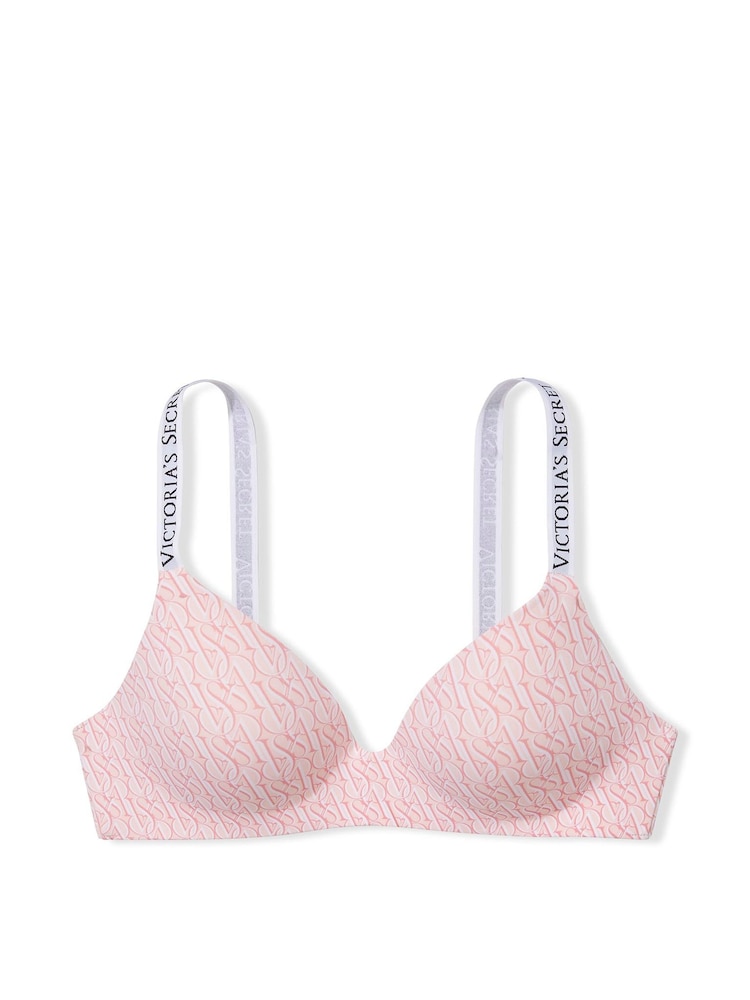 Victoria's Secret Purest Pink Geo Logo Non Wired Lightly Lined Bra - Image 3 of 3