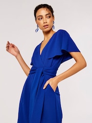 Apricot Blue Cape Culotte Jumpsuit - Image 3 of 5