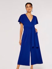 Apricot Blue Cape Culotte Jumpsuit - Image 4 of 5