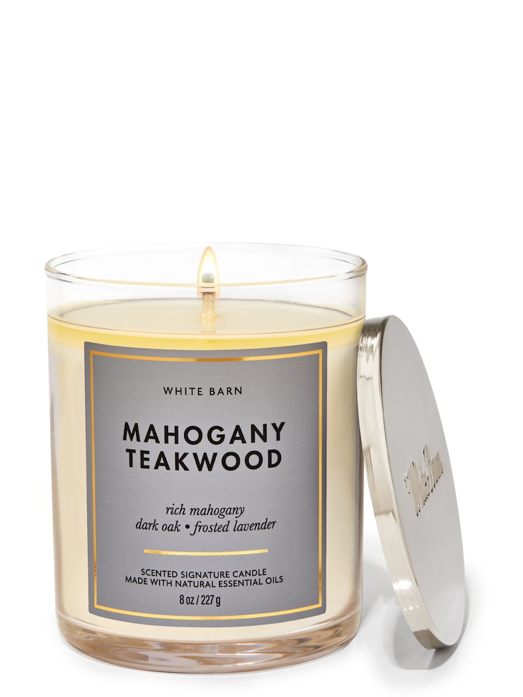 Bath & Body Works Mahogany Teakwood Mahogany Teakwood Signature Single Wick Candle 8 oz / 227 g - Image 1 of 1