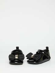 Lipsy Black Velcro Bow Mary Jane Ballerina Occasion Shoe Baby - Image 3 of 4