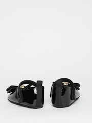 Lipsy Black Velcro Bow Mary Jane Ballerina Occasion Shoe Baby - Image 4 of 4