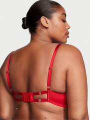 Victoria's Secret Lipstick Embroidery Red Balcony Bra - Image 2 of 4