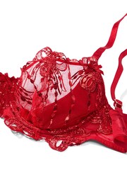 Victoria's Secret Lipstick Embroidery Red Balcony Bra - Image 4 of 4