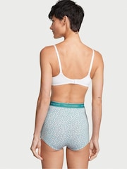 Victoria's Secret French Sage Ditsy Floral Green High Waisted Short Knickers - Image 2 of 3