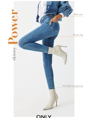 ONLY Blue Power Push Up Extra Skinny Jeans - Image 6 of 6