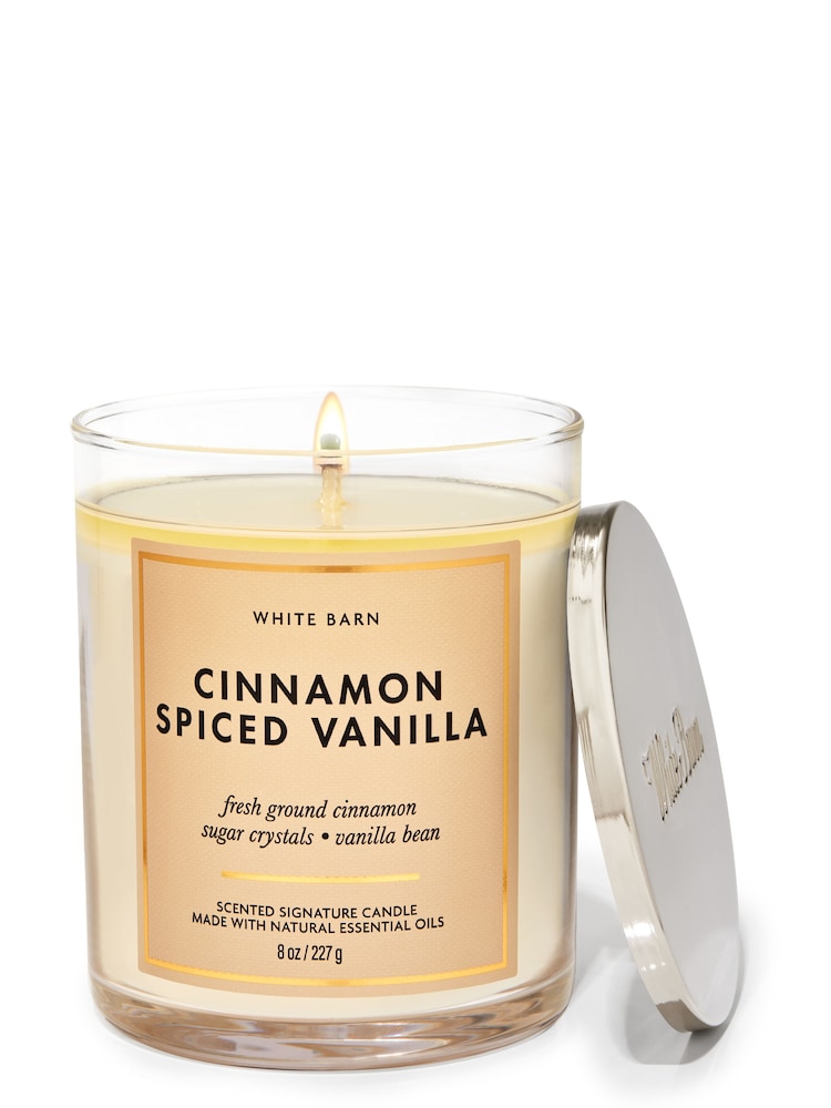 Bath & Body Works Cinnamon Spiced Vanilla Cinnamon Spiced Vanilla Signature Single Wick Candle 8 oz / 227g - Image 1 of 1