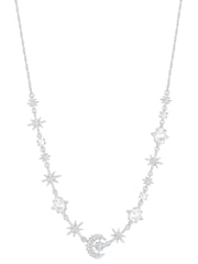 Lipsy Jewellery Silver Crescent Celestial Necklace - Image 1 of 4