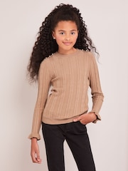 Lipsy Camel Cable Military Jumper - Image 1 of 4