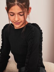 Lipsy Black Ruffle Detail Jumper - Image 4 of 4