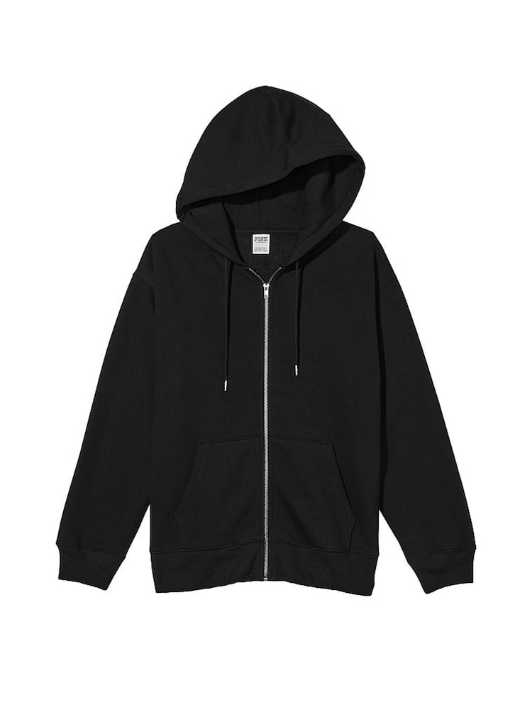Victoria's Secret PINK Pure Black Fleece Hoodie - Image 4 of 4 Victoria's Secret PINK Pure Black Fleece Hoodie - Image 4 of 4