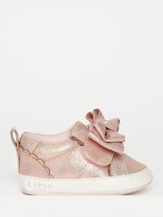 Lipsy Pink Bow Pram Trainer Shoe - Baby - Image 1 of 4
