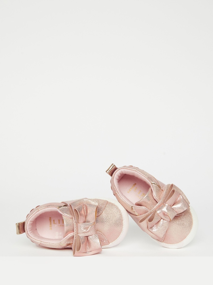 Lipsy Pink Bow Pram Trainer Shoe - Baby - Image 4 of 4