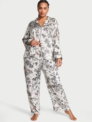 Victoria's Secret White Porcelain Toile Satin Long Pyjamas - Image 1 of 2