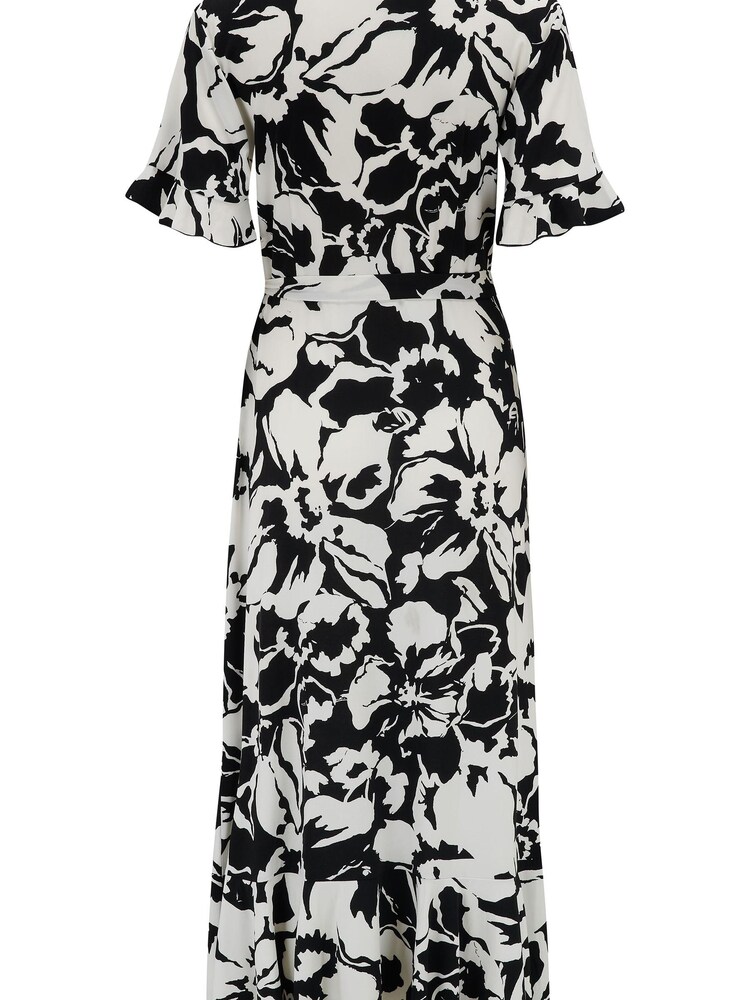 Pour Moi Megan Figurbetontes Midi-Wickelkleid aus recyceltem Stretch-Material mit Rüschendetail - Bild 5 von 5