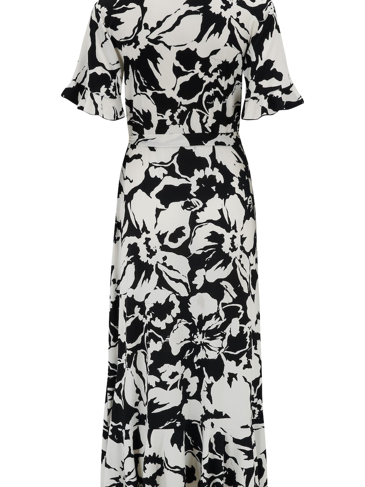 Pour Moi Megan Figurbetontes Midi-Wickelkleid aus recyceltem Stretch-Material mit Rüschendetail - Bild 5 von 5 Pour Moi Megan Figurbetontes Midi-Wickelkleid aus recyceltem Stretch-Material mit Rüschendetail - Bild 5 von 5