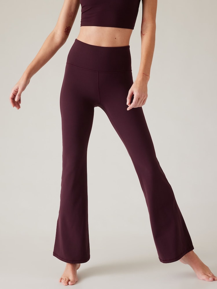 Athleta Burgundy Red Flare Elation Ultra High Waisted Leggings - Image 2 of 4