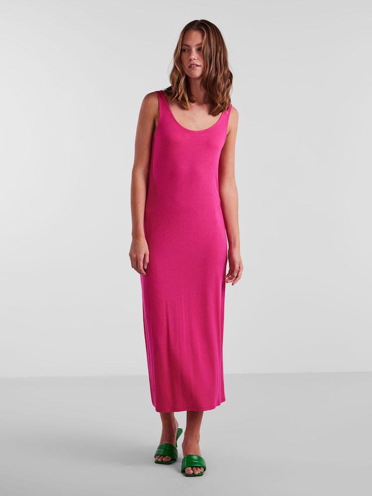 PIECES Pink Sleeveless Jersey Maxi Dress - Image 1 of 5