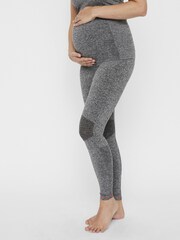 Mamalicious Light Grey Maternity Activewear Gym Over The Bump Stretch Leggings - Image 1 of 5