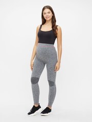 Mamalicious Light Grey Maternity Activewear Gym Over The Bump Stretch Leggings - Image 2 of 5