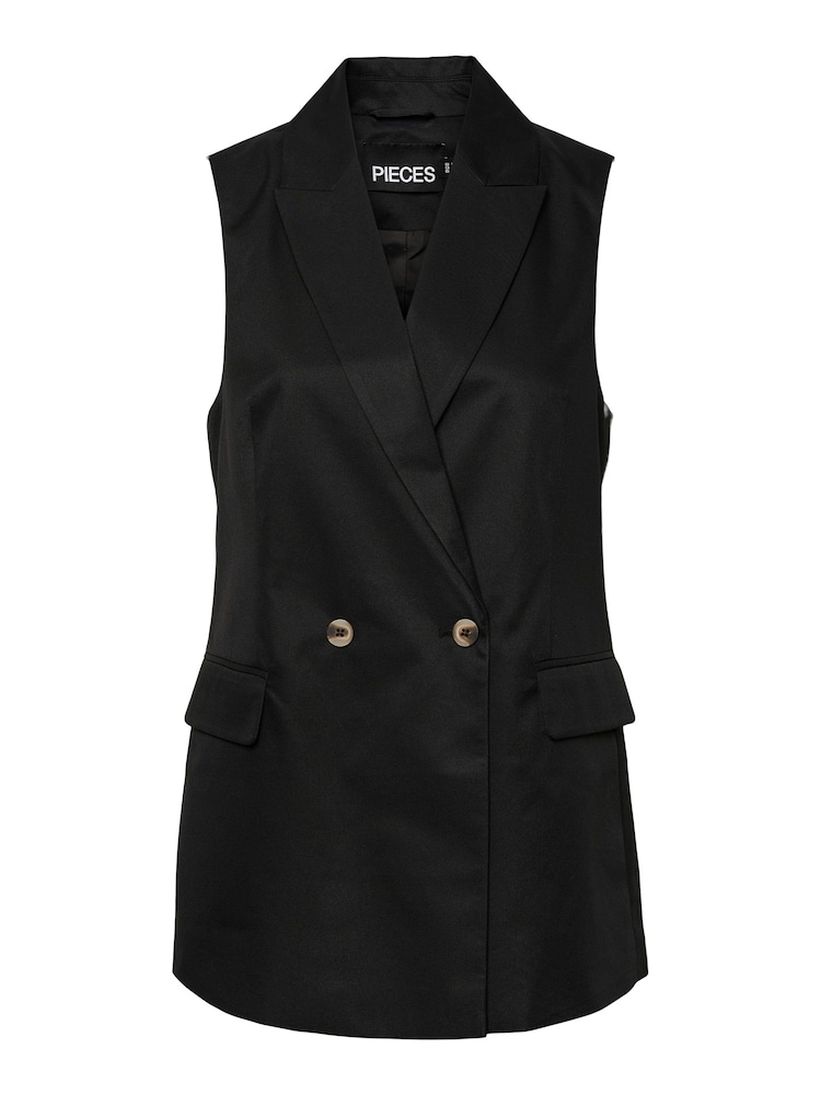 PIECES Black Tailored Waistcoat - Image 5 of 5