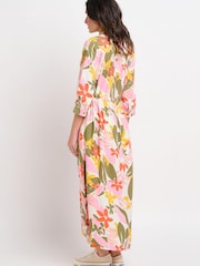 Brakeburn Pink Tropical Palm Shirt Dress - Image 3 of 5
