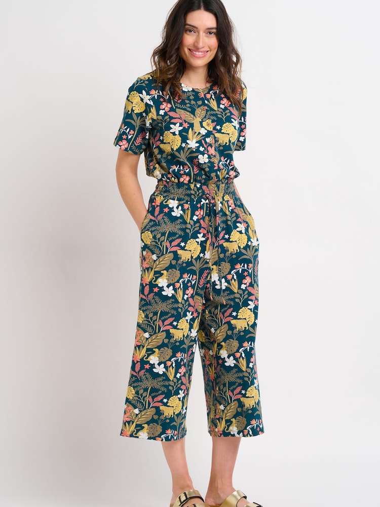 Brakeburn Green Botanical Jungle Jumpsuit - Image 1 of 4