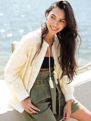 Brakeburn Yellow Broderie Bomber Jacket - Image 5 of 5