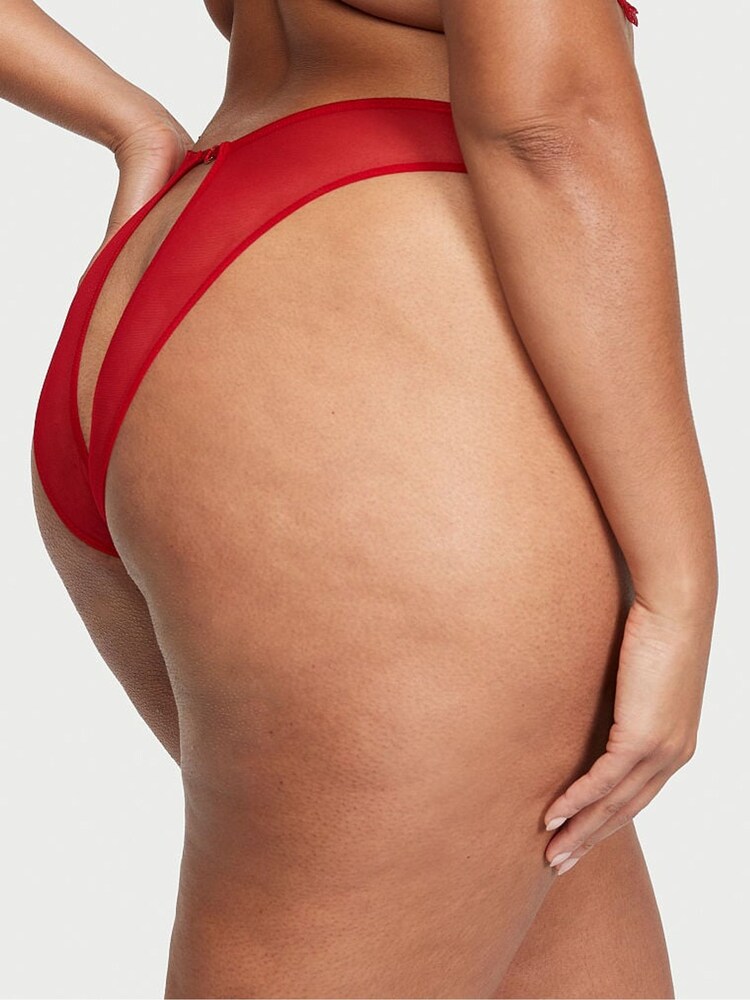 Victoria's Secret Lipstick Embroidery Red Brazilian Knickers - Image 2 of 3