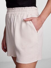 Y.A.S Eggnog High Waisted Linen Shorts - Image 2 of 5