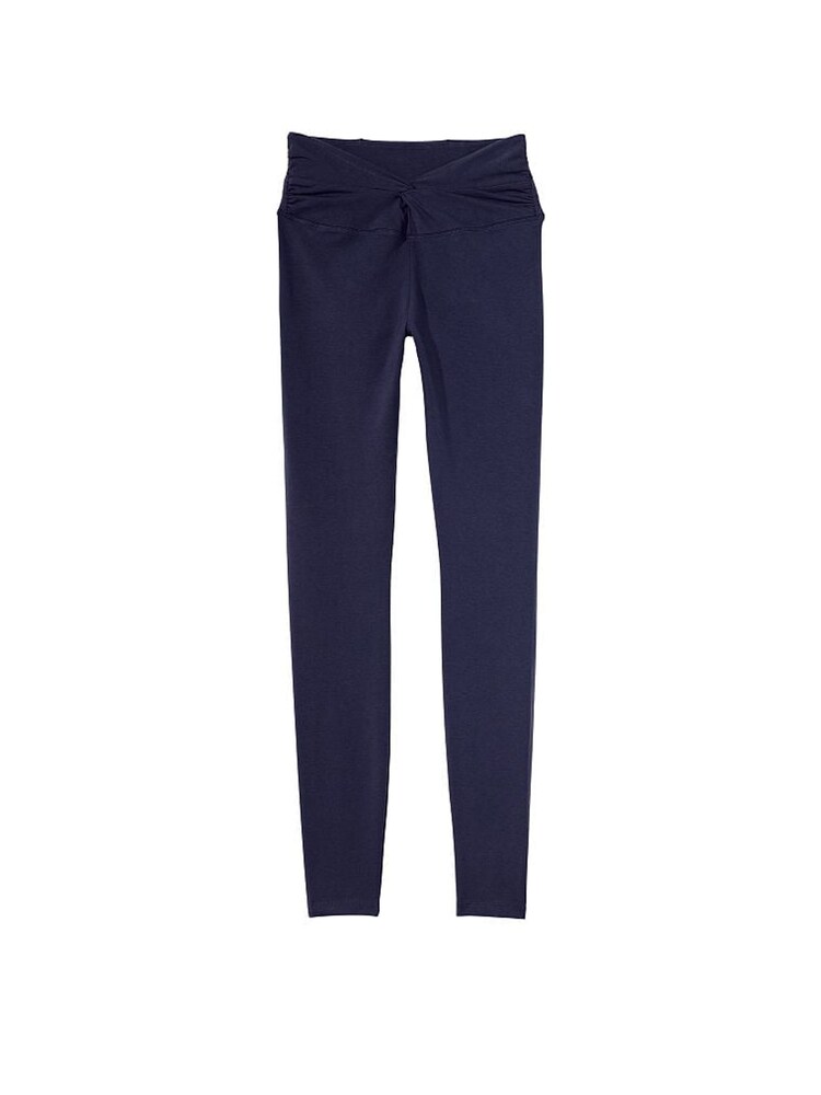 Victoria's Secret PINK Midnight Navy Blue Cotton Twist Waist Full Length Leggings - Image 3 of 3