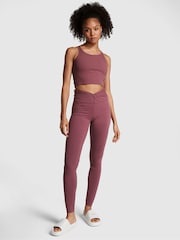 Victoria's Secret PINK Morning Rose Pink Cotton Twist Waist Full Length Leggings - Image 1 of 3