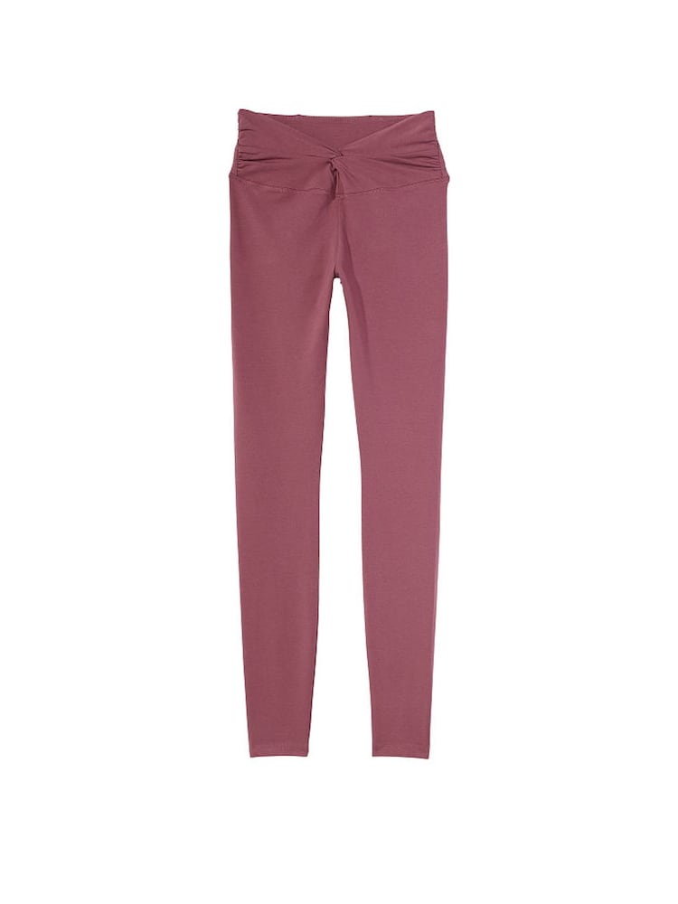 Victoria's Secret PINK Morning Rose Pink Cotton Twist Waist Full Length Leggings - Image 3 of 3