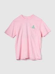 Gap Pink Brannan Bear Graphic Short Sleeve Pocket T-Shirt - Image 2 of 3