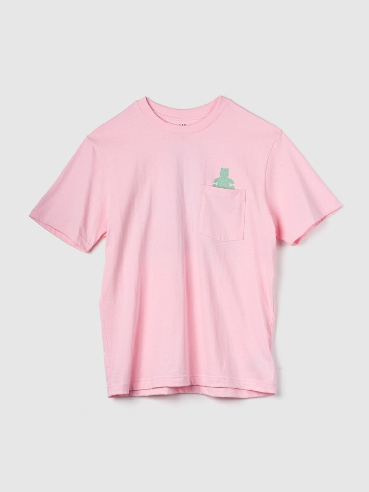 Gap Pink Brannan Bear Graphic Short Sleeve Pocket T-Shirt - Image 2 of 3