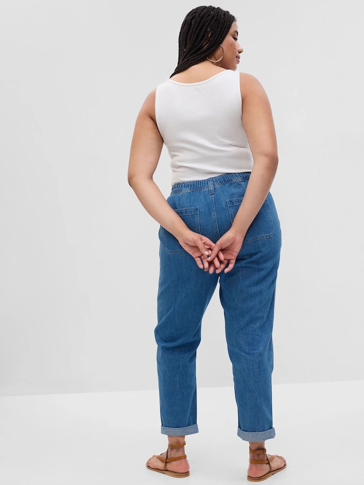 Bleu - Gap Jeansfacile à enfiler à taille mi-haute - Image 4 of 6