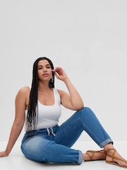 Gap Blue Mid Rise Pull On Easy Jeans - Image 5 of 6