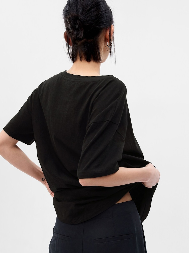Gap Black Easy Logo Crew Neck T-Shirt - Image 5 of 5 Gap Black Easy Logo Crew Neck T-Shirt - Image 5 of 5
