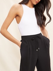 Friends Like These Black Tie Front Woven Cuffed Joggers - Image 4 of 4