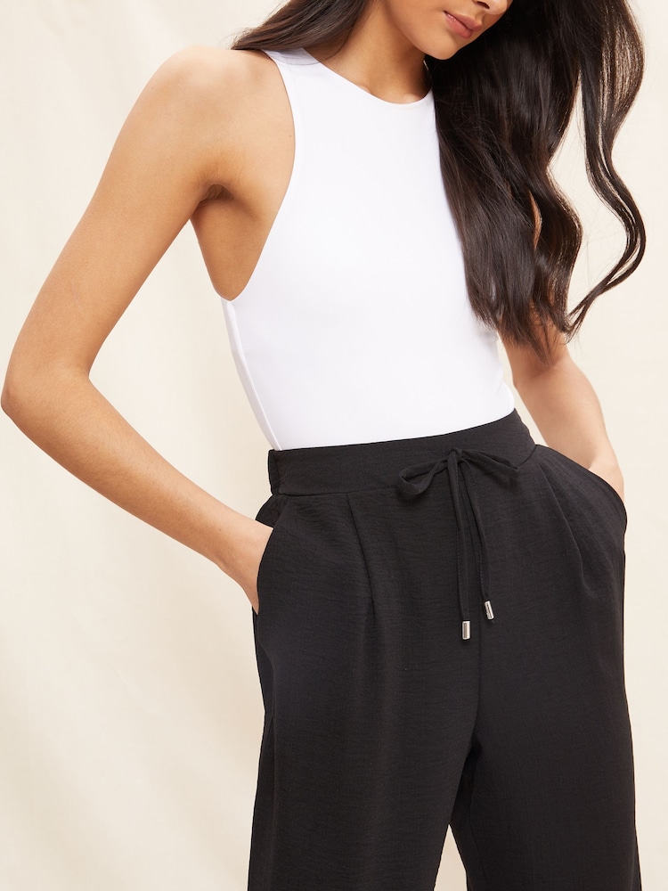 Friends Like These Black Tie Front Woven Cuffed Joggers - Image 4 of 4