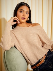 Friends Like These Brown Off The Shoulder Jumper - Image 3 of 4