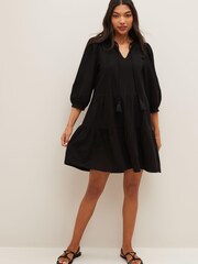 VERO MODA Black Cheesecloth Tiered Summer Smock Dress - Image 2 of 6