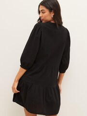 VERO MODA Black Cheesecloth Tiered Summer Smock Dress - Image 3 of 6