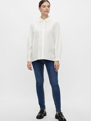 Mamalicious White Long Sleeve Button Up Maternity Shirt - Image 3 of 5