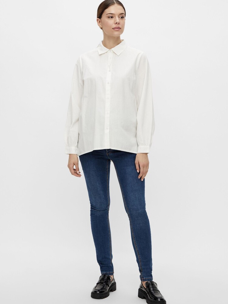 Mamalicious White Long Sleeve Button Up Maternity Shirt - Image 3 of 5